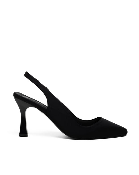 Zapatilla Negra Slingback Tacón Spool 98008